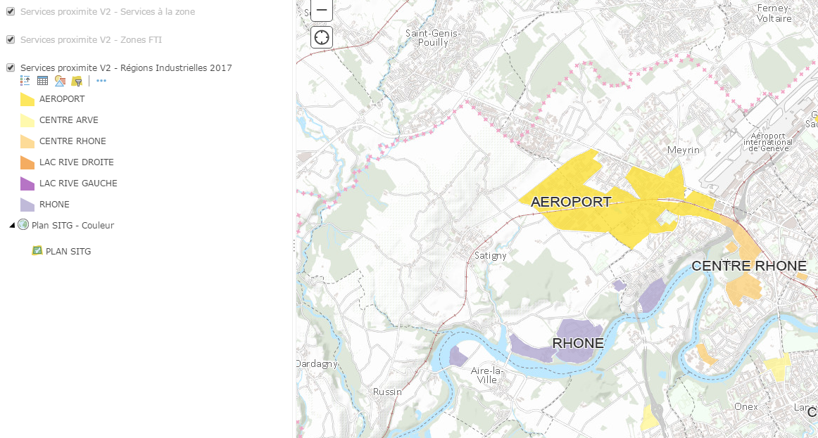 Labels are visible on the arcgis map viewer